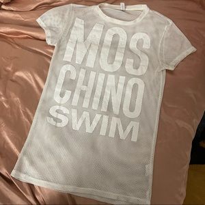 Moschino swim beach cover up mesh t-shirt